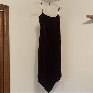 Elegant Burgundy Velvet Dress